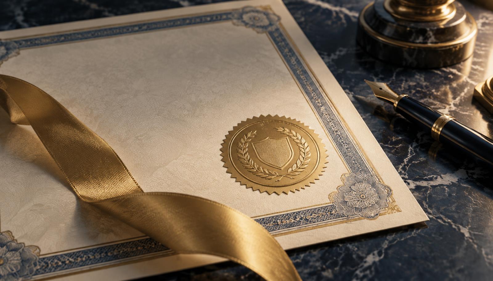 RTC certification document and seal